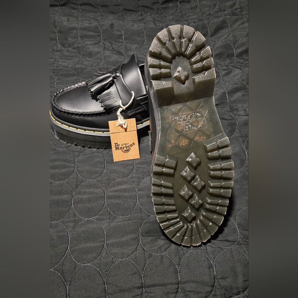 Dr. Martens Black Leather Platform Loafers - Picture 5 of 11